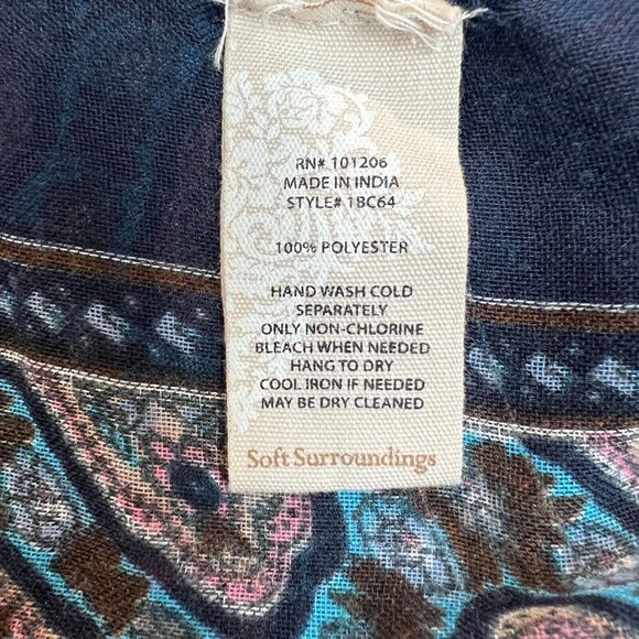 Soft Surroundings Kimono Topper One Size Colorful Floral Paisley Lightweight - Picture 12 of 12